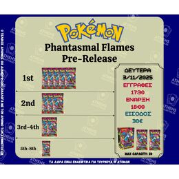 Pokemon - Mega Evolutions: Phantasmal Flames Prerelease Event Registration 3/11