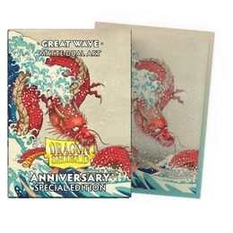 Dragon Shield Dual Art Sleeves - Standard Size: Matte Great Wave (100 Special Edition Anniversary Metallic Print Sleeves)