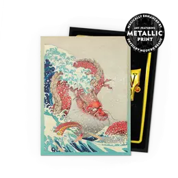 Dragon Shield Dual Art Sleeves - Standard Size: Matte Great Wave (100 Special Edition Anniversary Metallic Print Sleeves)