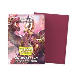 Dragon Shield Dual Sleeves - Standard Size: Matte Red Gold Anniversary Edition (100 sleeves)