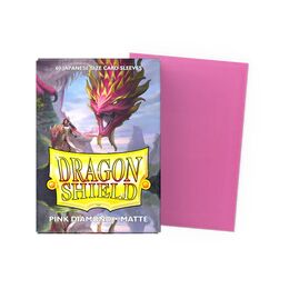 Dragon Shield Sleeves - Japanese size:  Matte Pink Diamond (60 Sleeves)