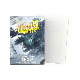Dragon Shield Dual Sleeves - Japanese size:  Matte Snow (60 Sleeves)