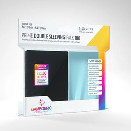 Gamegenic Prime Sleeves - Double Sleeving Pack: Black/Clear (2x100 Sleeves)