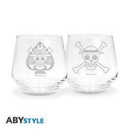 One Piece: 2 Glass Set - Luffy & Ace