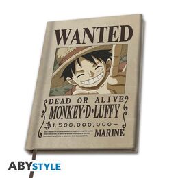 One Piece: A5 Notebook - Wanted Luffy