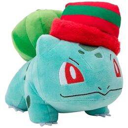 Λούτρινο Pokemon Bulbasaur with Christmas Hat 20cm