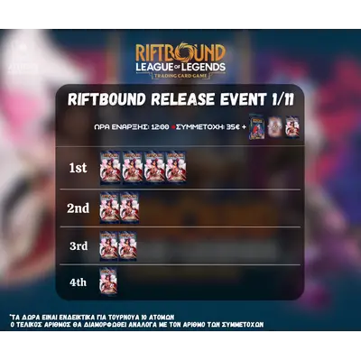 League of Legends TCG - Riftbound Prerelease Event Registration 1/11