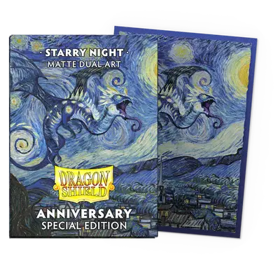 Dragon Shield Dual Art Sleeves - Standard Size: Matte Starry Night (100 Special Edition Anniversary Metallic Print Sleeves)