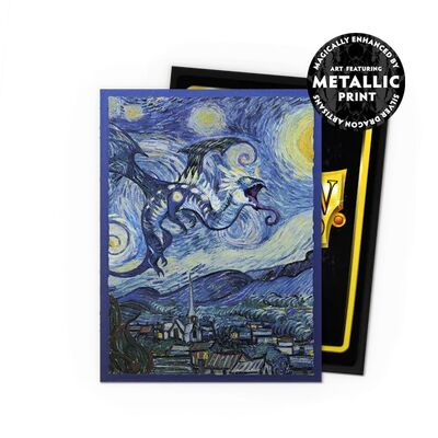Dragon Shield Dual Art Sleeves - Standard Size: Matte Starry Night (100 Special Edition Anniversary Metallic Print Sleeves)