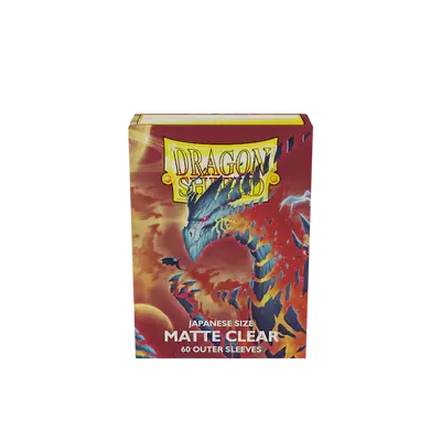 Dragon Shield Sleeves - Japanese size:  Outer Matte Clear (60 Sleeves)