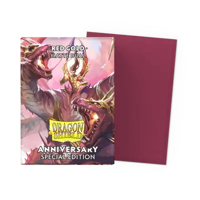 Dragon Shield Dual Sleeves - Standard Size: Matte Red Gold Anniversary Edition (100 sleeves)