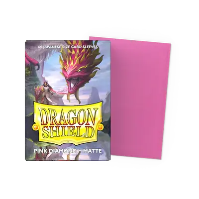 Dragon Shield Sleeves - Japanese size:  Matte Pink Diamond (60 Sleeves)