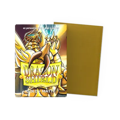 Dragon Shield Sleeves - Japanese size:  Matte Gold (60 Sleeves)