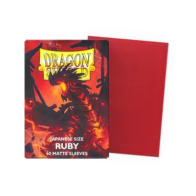 Dragon Shield Sleeves - Japanese size: Matte Ruby (60 Sleeves)