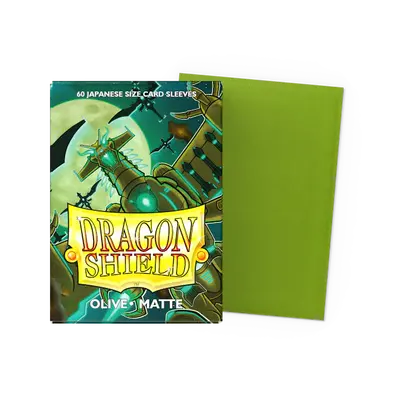 Dragon Shield Sleeves - Japanese size: Matte Olive  (60 Sleeves)
