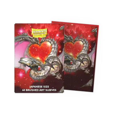 Dragon Shield Art Sleeves - Japanese size:  Brushed Valentine Dragon 2022 (60 Sleeves)