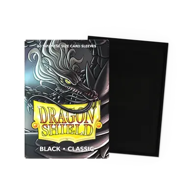 Dragon Shield Sleeves - Japanese size:  Classic Black (60 Sleeves)