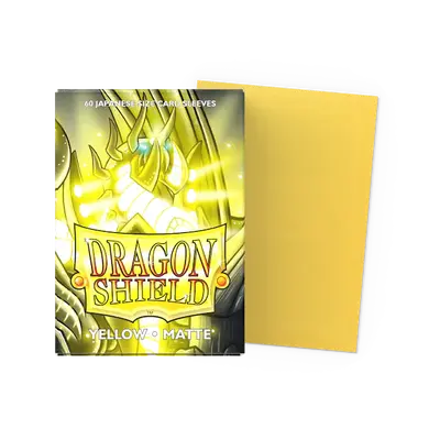 Dragon Shield Sleeves - Japanese size: Matte Yellow (60 Sleeves)