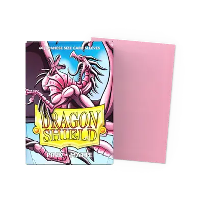 Dragon Shield Sleeves - Japanese size:  Matte Pink (60 Sleeves)