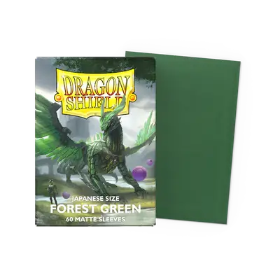 Dragon Shield Sleeves - Japanese size: Matte Forest Green (60 Sleeves)