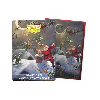 Dragon Shield Art Sleeves - Japanese size:  Brushed Christmas 2023 (60 Sleeves)