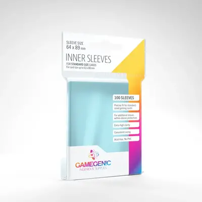 Gamegenic Sleeves - Standard Size: Clear Inner (100 Sleeves)