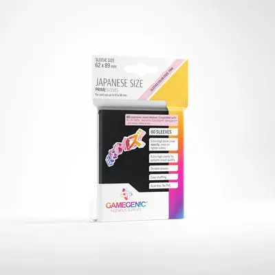 Gamegenic Prime Sleeves - Japanese Size: Black (60 Sleeves)