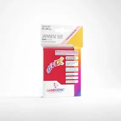 Gamegenic Prime Sleeves - Japanese Size: Red (60 Sleeves)