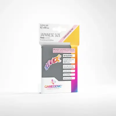 Gamegenic Prime Sleeves - Japanese Size: Dark Gray (60 Sleeves)