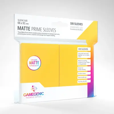Gamegenic Sleeves - Standard Size:  Matte Yellow (100 Sleeves)