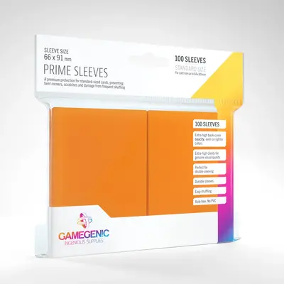 Gamegenic Sleeves - Standard Size:  Glossy Orange (100 Sleeves)
