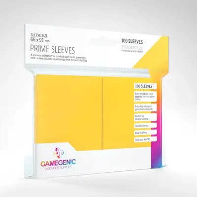 Gamegenic Sleeves - Standard Size:  Glossy Yellow (100 Sleeves)