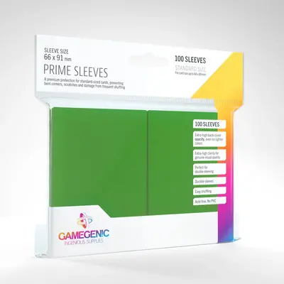 Gamegenic Sleeves - Standard Size:  Glossy Green (100 Sleeves)