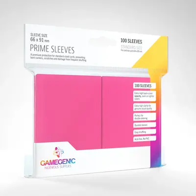 Gamegenic Sleeves - Standard Size:  Glossy Pink (100 Sleeves)