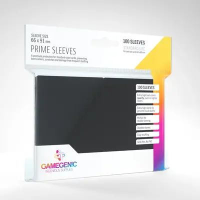 Gamegenic Sleeves - Standard Size:  Glossy Black (100 Sleeves)