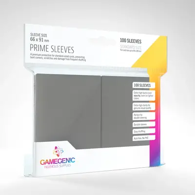 Gamegenic Sleeves - Standard Size: Glossy Gray (100 sleeves)