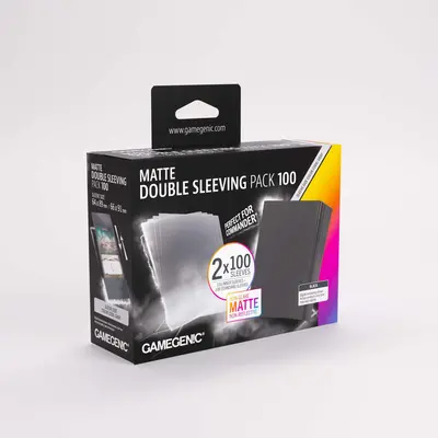 Gamegenic Prime Sleeves - Double Sleeving Pack: Matte Black/Clear (2x100 Sleeves)