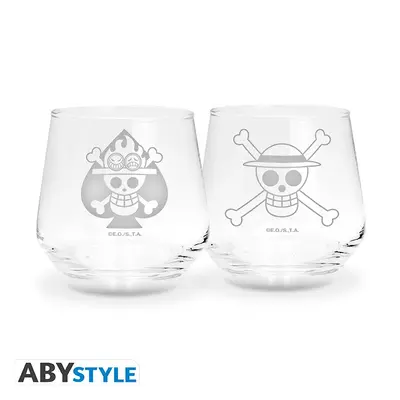 One Piece: 2 Glass Set - Luffy & Ace