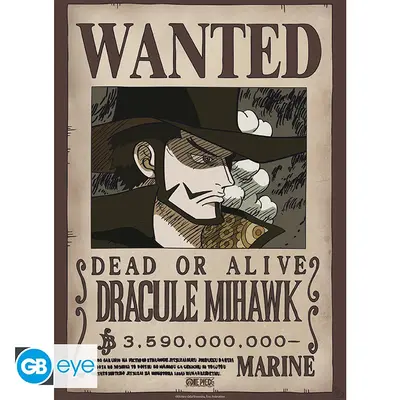 One Piece: Poster 52x38 - Wanted Mihawk (Wano)