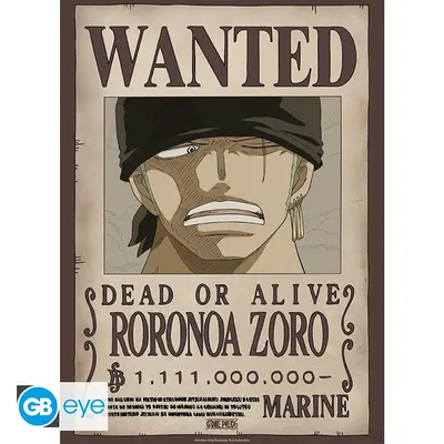 One Piece: Poster 52x38 - Wanted Zoro (Wano)