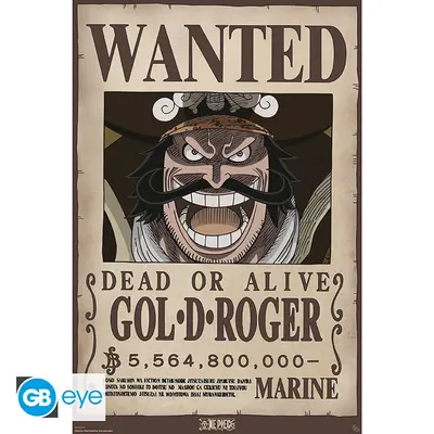 One Piece: Poster 91.5x61 - Wanted Gol .D. Roger