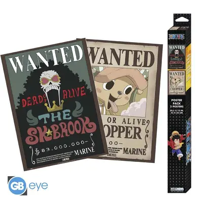 One Piece: 2 Chibi Poster Set - Wanted Chopper & Brook (52x38)