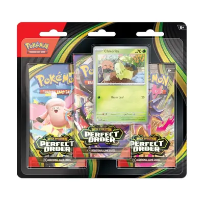 Pokemon TCG - Mega Evolution Perfect Order Chikorita 3-Booster Blister